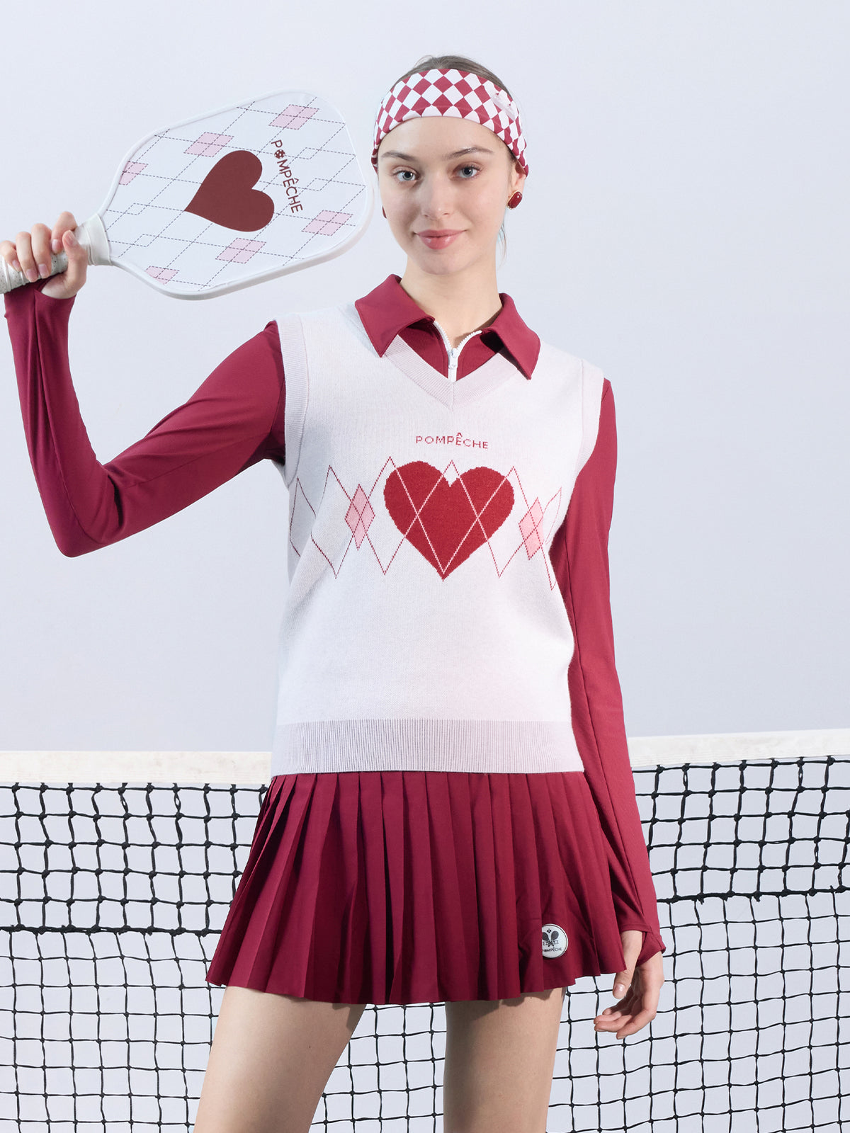 HELOISE Wool Sweater Vest - Heart Red