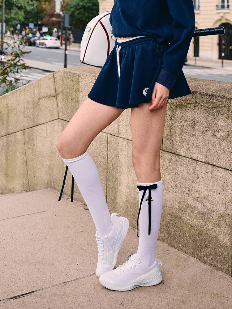 Limited Edition Bow Tennis Crew Socks -Blue Bow