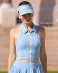 Tennis Zip Tank Top - Sky Blue
