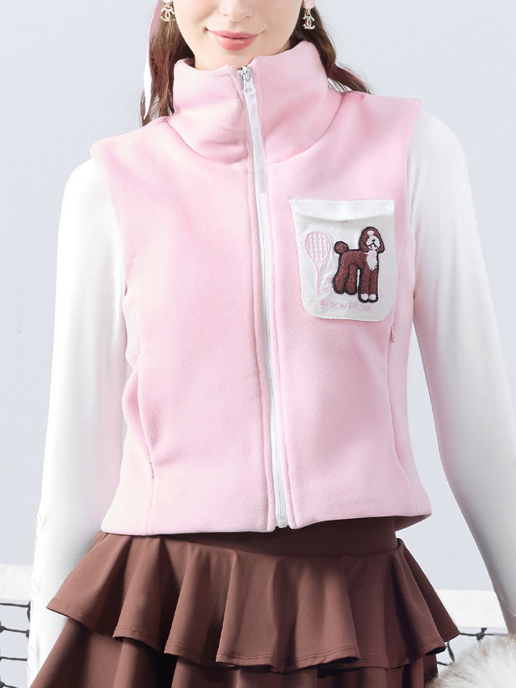 DEBORAH Fleece Vest - Cherry Blossom Pink