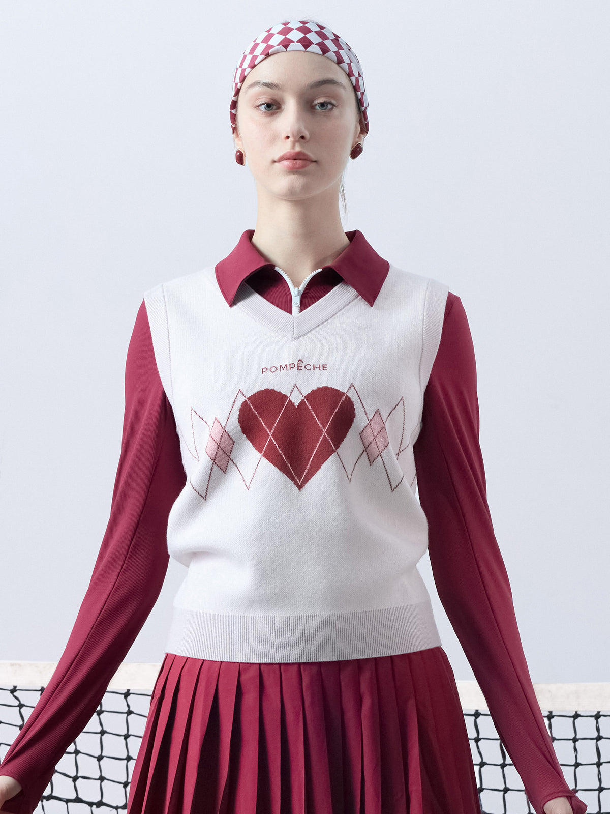 HELOISE Wool Sweater Vest - Heart Red