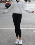 SCULPTING RIB™ Skirted Tennis Leggings - Black