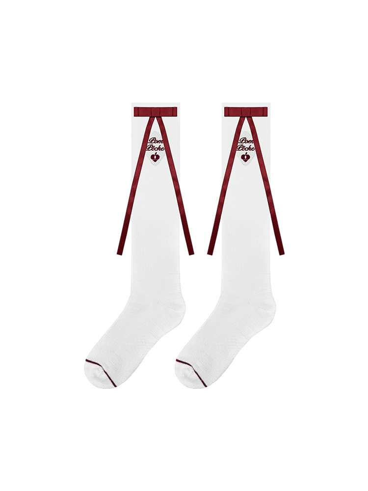 Limited Edition Bow Tennis Crew Socks -Red Bow