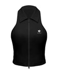 Tennis Zip Up Tank Top - Black