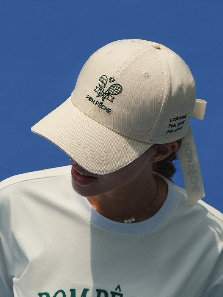 Ann Off-White Hardtop Bow Tennis Cap