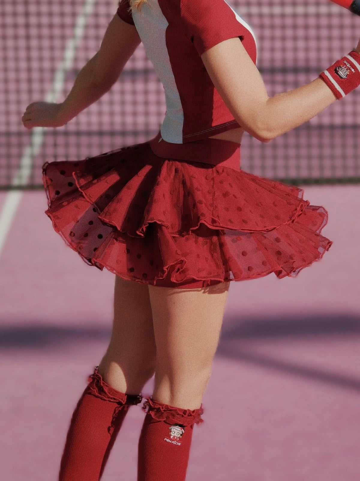 Tennis Tee Pom Peche*Betty Boop White & Paris Red / S