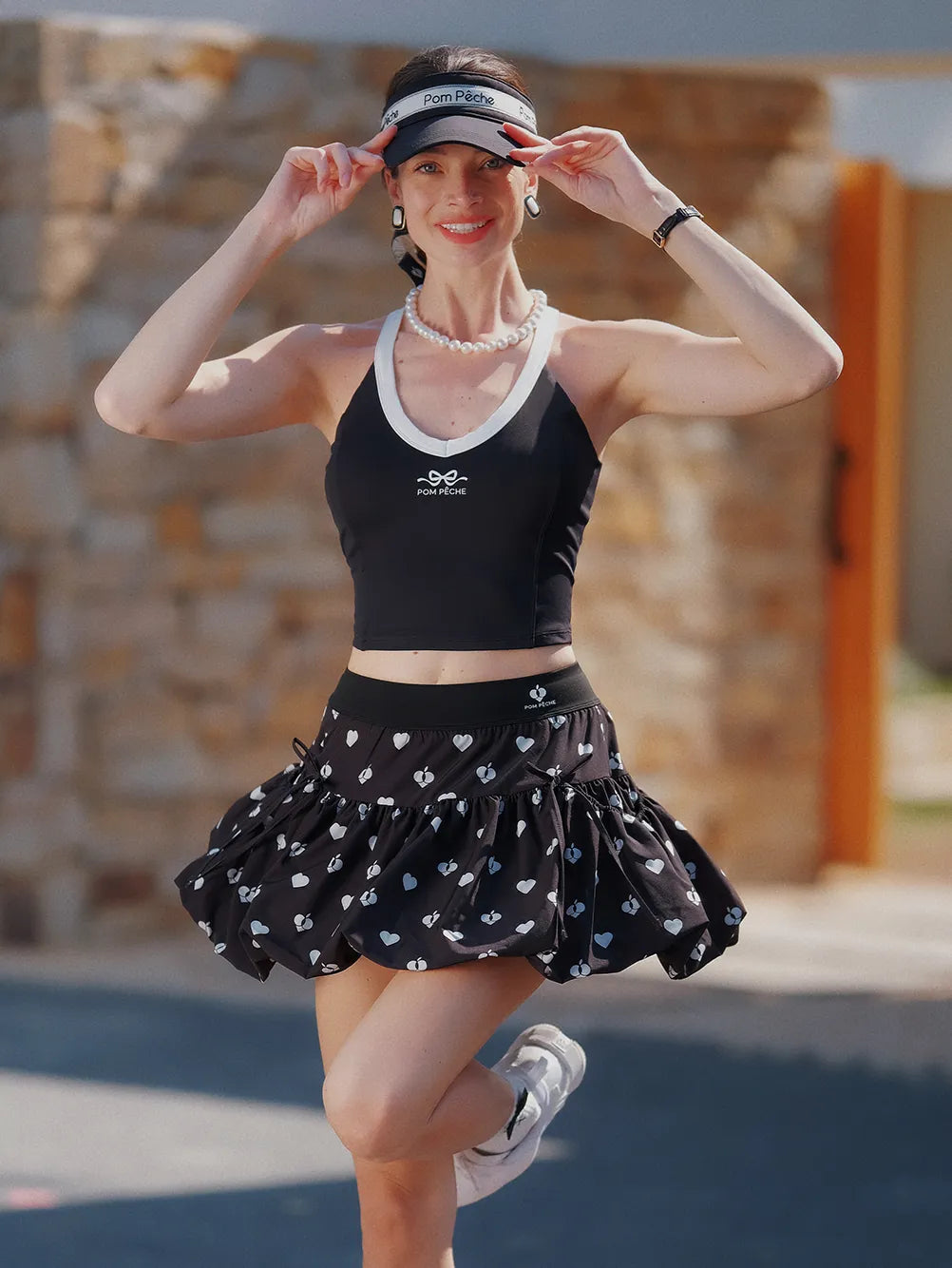 Bubble A-Line Tennis Skirt - Black