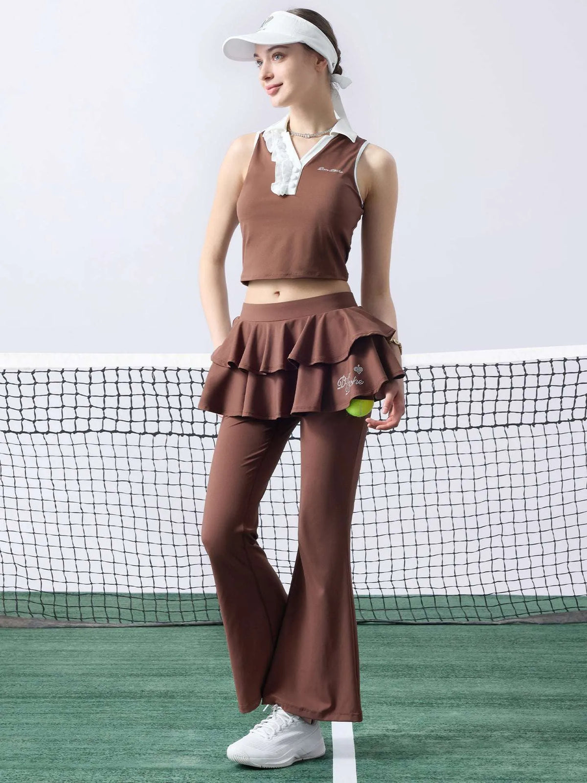 Woman walking in Rurrle Skirted Tennis Pants