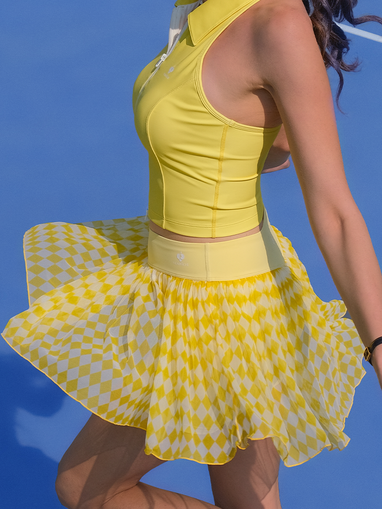 Spin™ Diamond Mesh Skirt - Yellow
