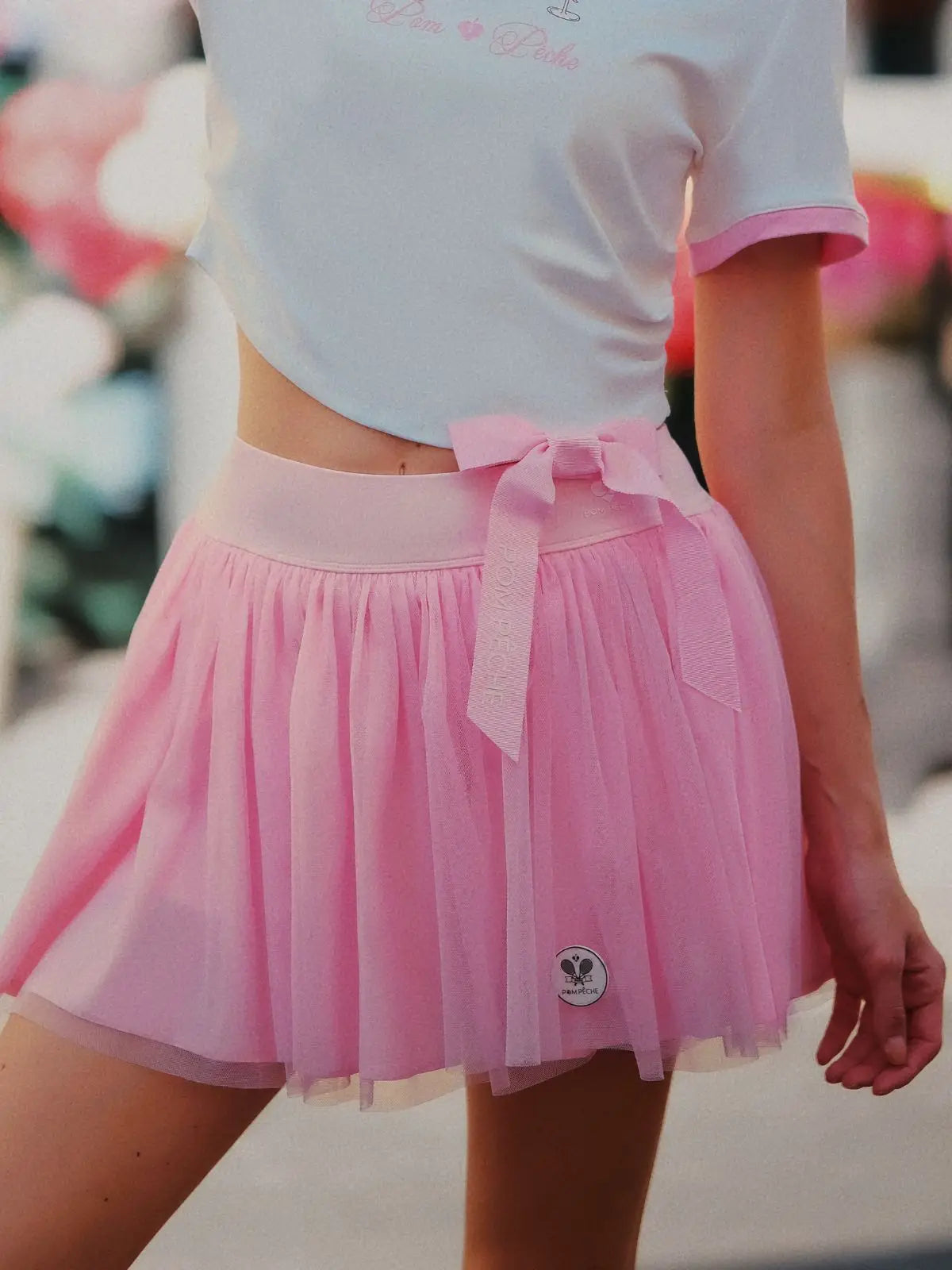 Tulle Puff Tennis skirt pink, focus image.
