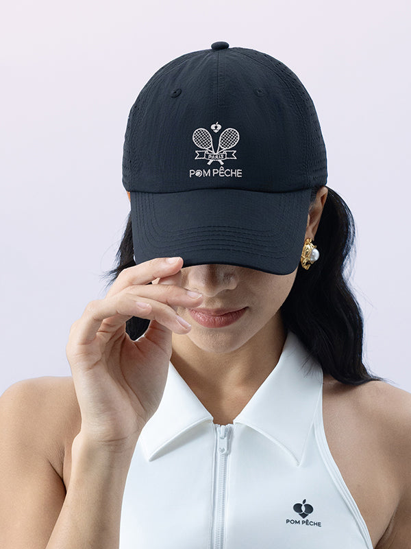 Black Soft Bow Tennis Cap