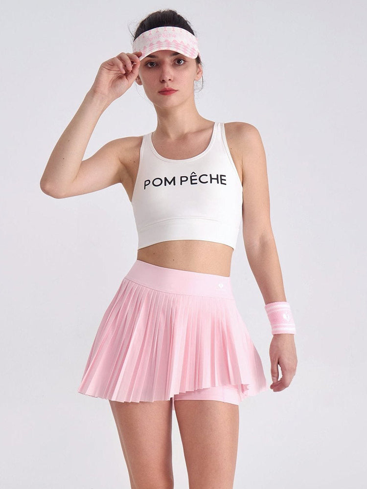 Pink Pleated short Tennis Skirt - Asymmetrical Charm