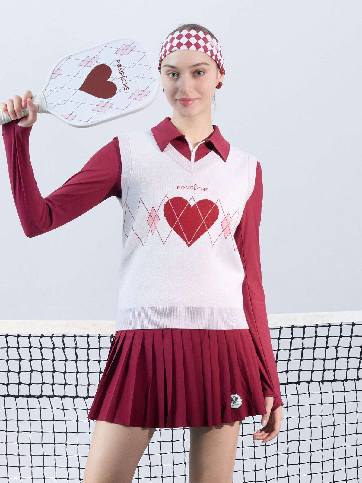 HELOISE Wool Sweater Vest - Heart Red
