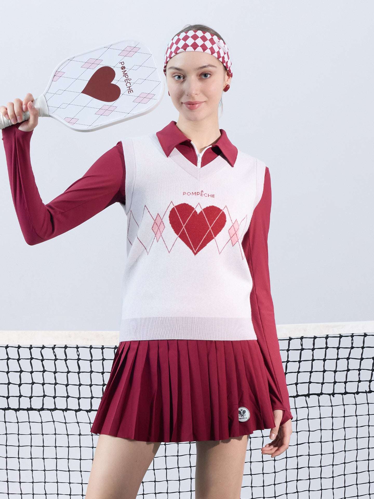 HELOISE Wool Sweater Vest - Heart Red