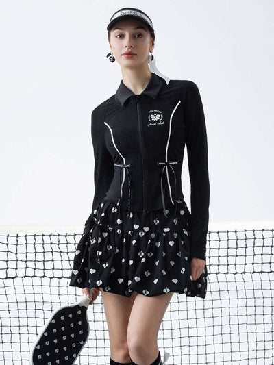 BEULAH Blossom A-Line Skirt - Chanson Black