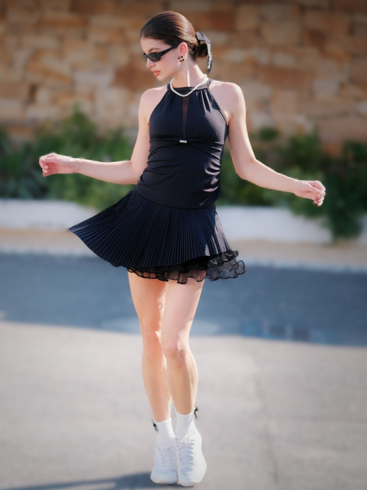 Mesh Halter Tank - Black