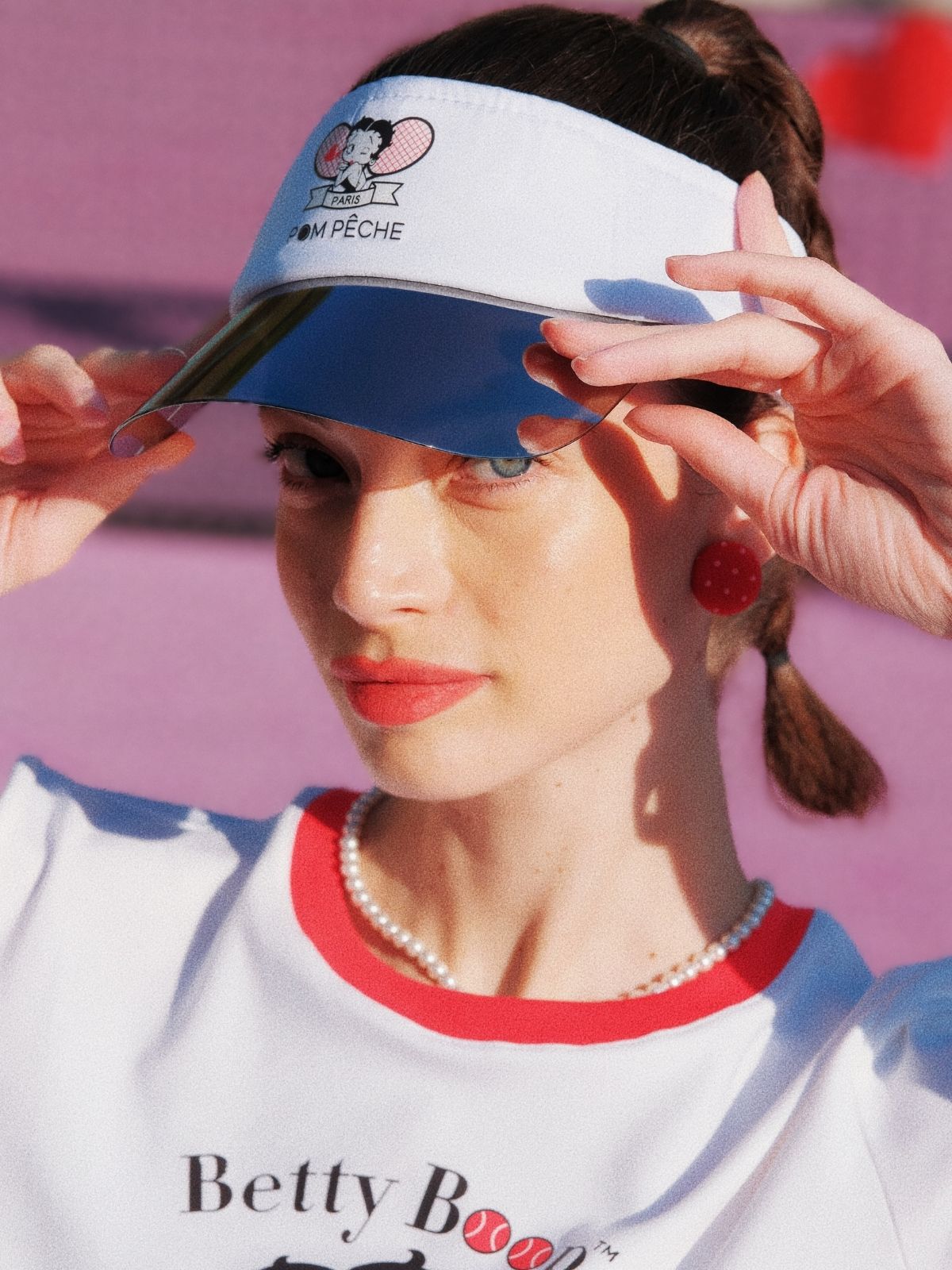 Betty Boop Tennis Visor - White