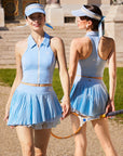 Tennis Zip Tank Top - Sky Blue