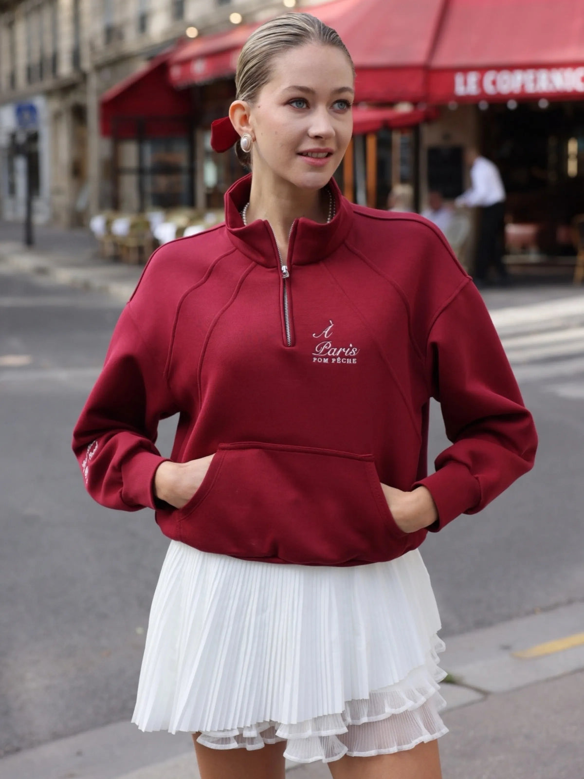 Poise™ Half-Zip Top Performance Sweatshirt-Red