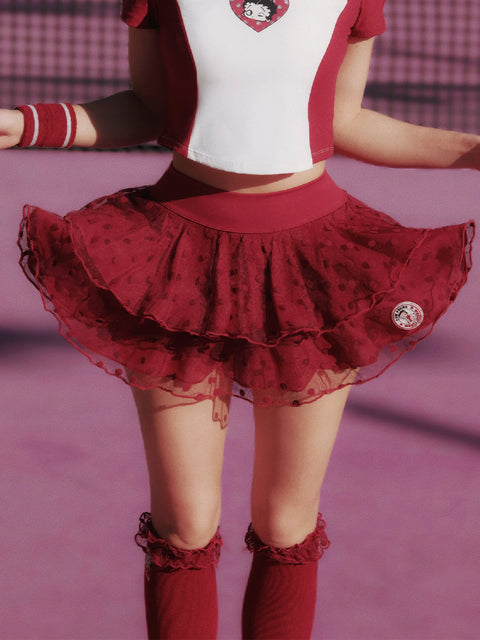 Betty Boop Cake Skirt - Paris Red