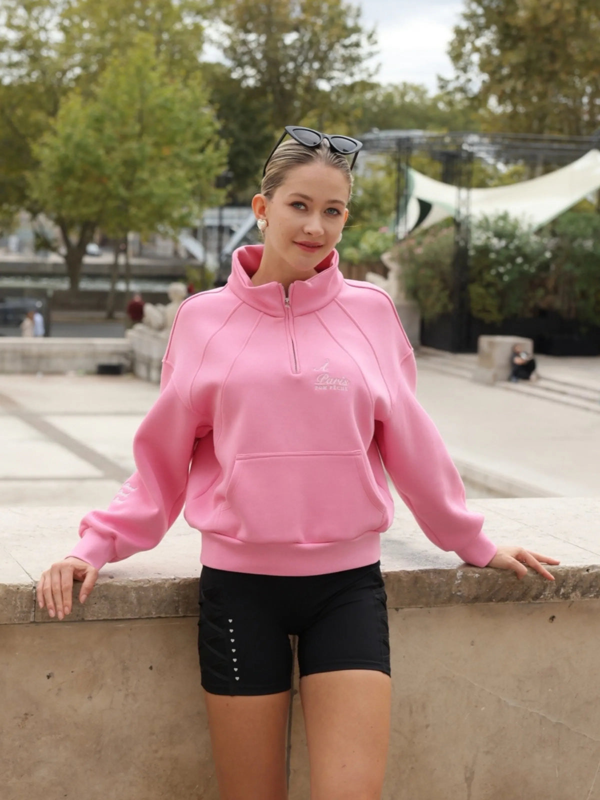 Poise™ Half-Zip Top Performance Sweatshirt-Pink