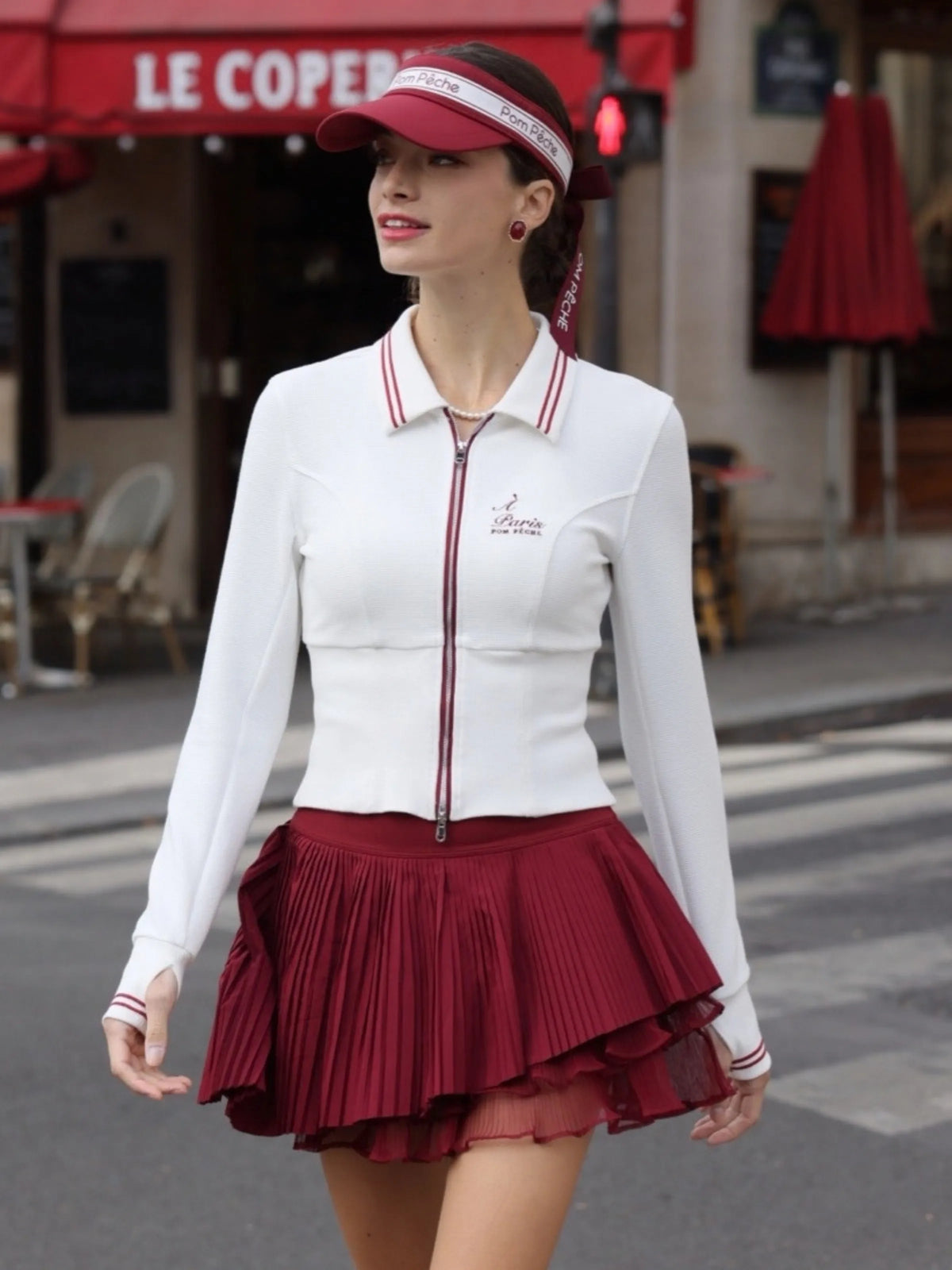 Poise™ V-neck Waffle Sweatshirt Jacket