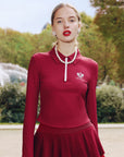 Half-Zip Tennis Collar Top