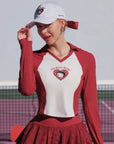 Betty Boop Long Sleeve Top - White & Paris Red