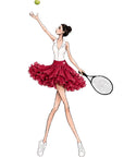 Spin™ Petal Tiered Tennis Skirt – Wine Red