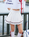 High Rise Tennis Skirt with pockets White - Limited Edition