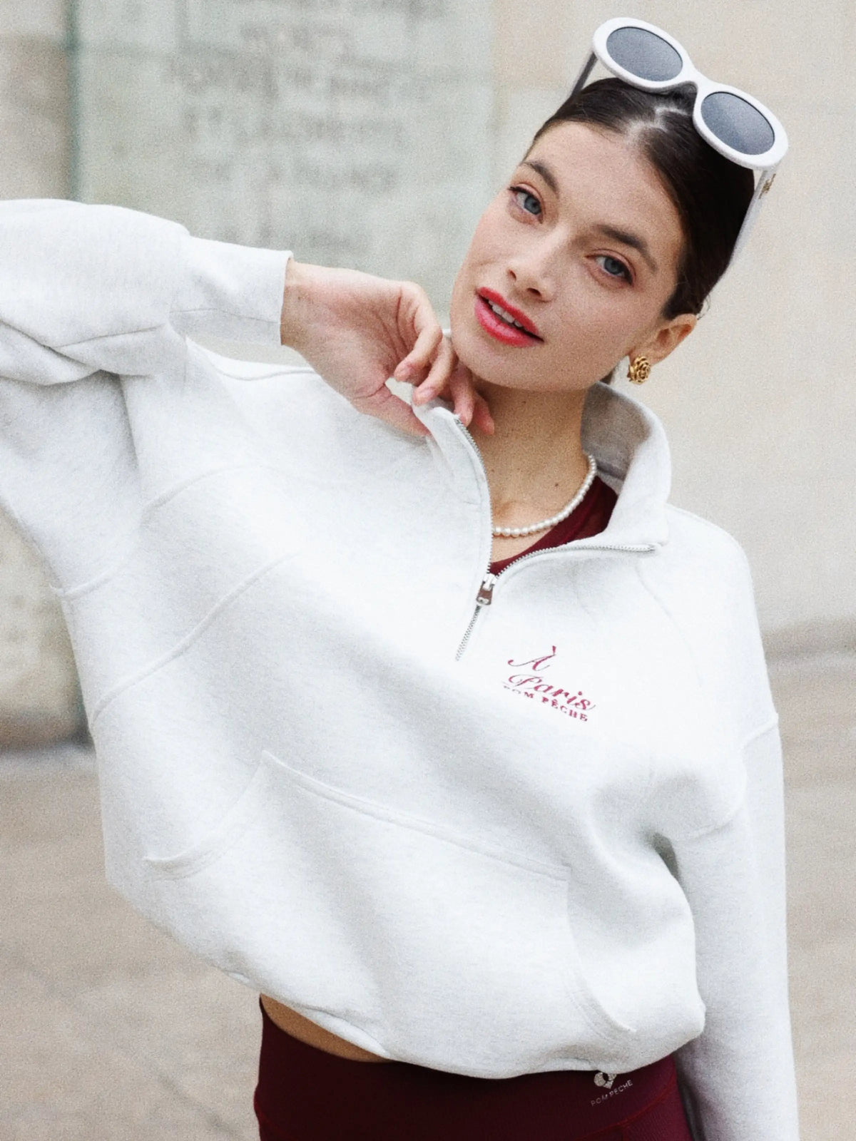 Poise™ Half-Zip Top Performance Sweatshirt-Gray
