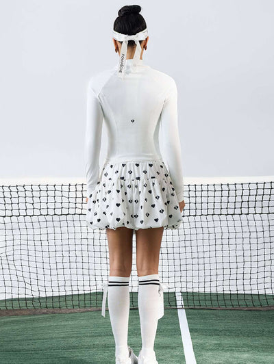 ANITA Bow Zip-Up Top - Paris White