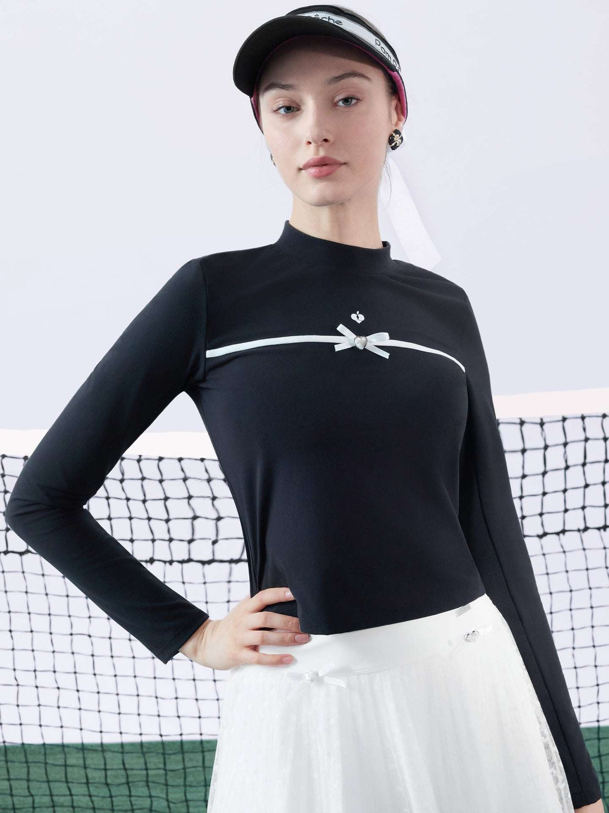 PAZ Bow Long Sleeve Top - Chanson Black