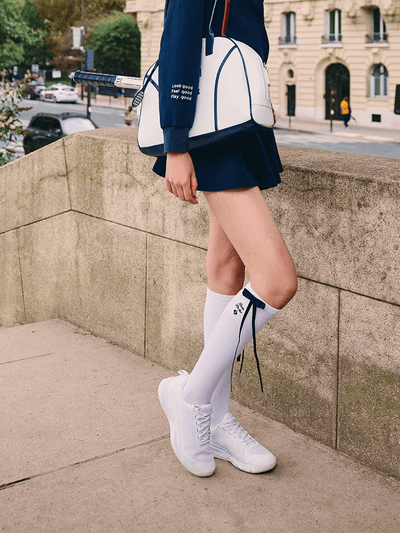 Limited Edition Bow Tennis Crew Socks -Blue Bow