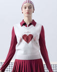 HELOISE Wool Sweater Vest - Heart Red