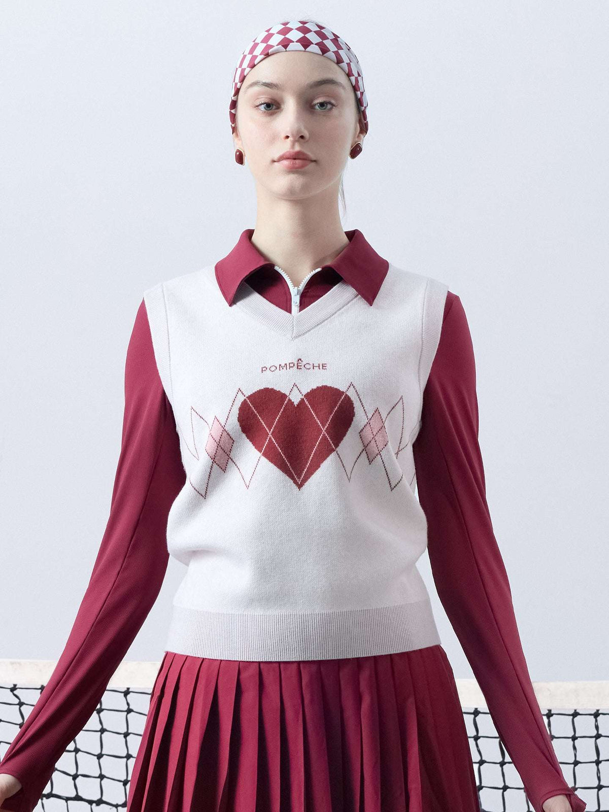 HELOISE Wool Sweater Vest - Heart Red