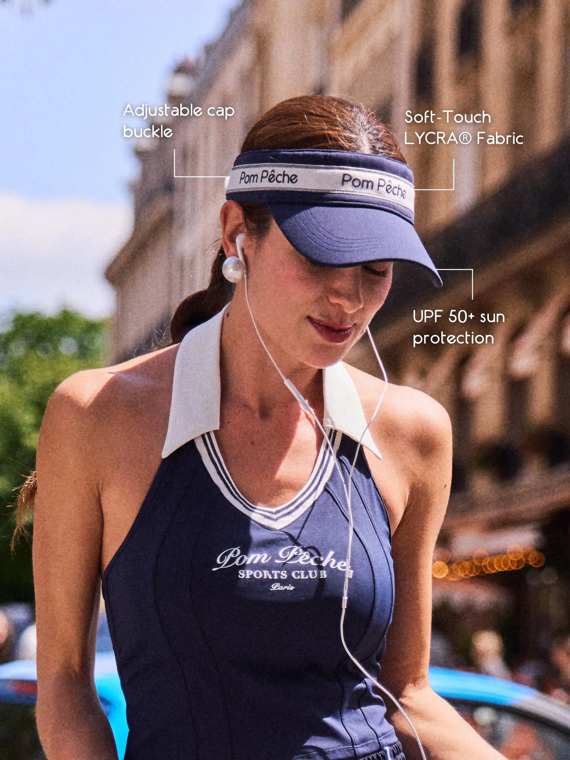 Checkered Cooling Tennis Visor - Navy