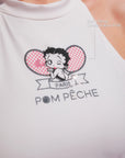 Betty Boop Bow Halter Tennis Top - Paris White