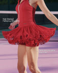 Spin™ Rose Ruffle Skirt - Wine Red