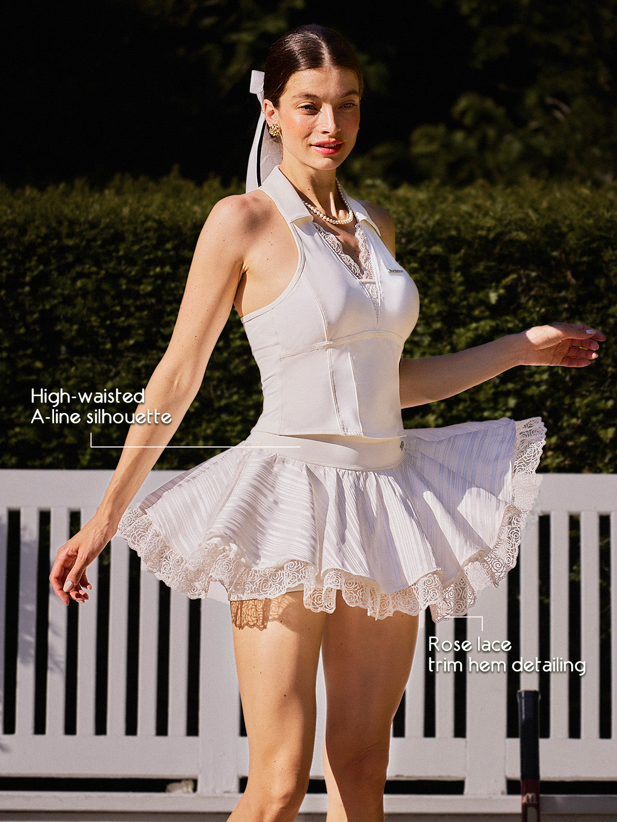 Spin™ LaRose Layered Skirt-White