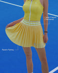 Classic Pleated Tennis Skirt Yellow - Argyle Waist