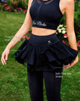 Spin™ Tiered Chiffon Skirt Leggings - Black