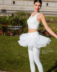 Spin™ Tiered Chiffon Skirt Leggings - White