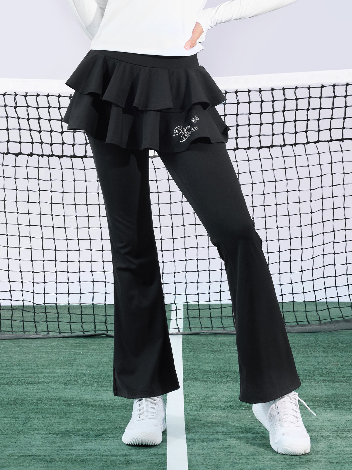 NELLIE Flared Petal Pant - Chanson Black