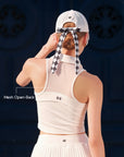 Half-Zip Polo Tennis Tank - White