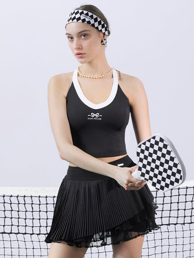 HILDA Cross-Strap Tank Top - Black