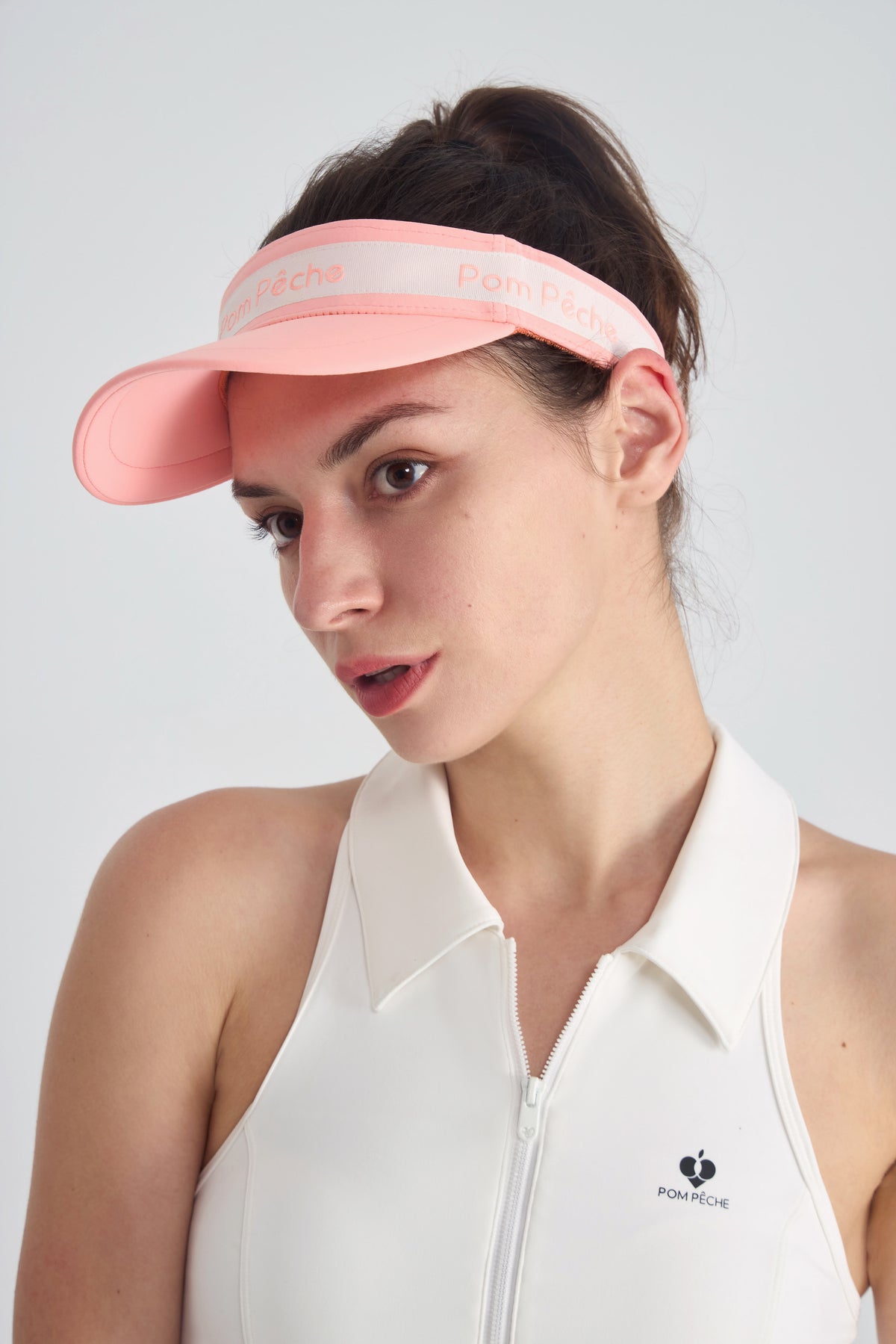 Pink Coral Haze Adjustable Visor Cap Hat