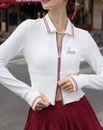 Poise™ V-neck Waffle Sweatshirt Jacket