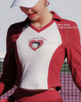 Betty Boop Long Sleeve Top - White & Paris Red