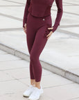 SCULPTING RIB™ Skirted Tennis Leggings - Red